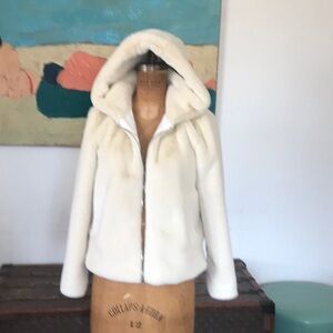 All Saints Plush Faux Fur Hooded Jacket